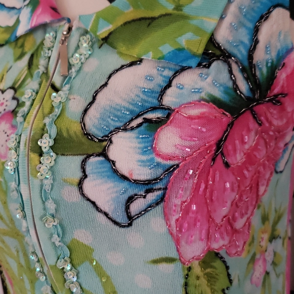 Double zip floral Alberto  Makali top - Picture 2 of 5